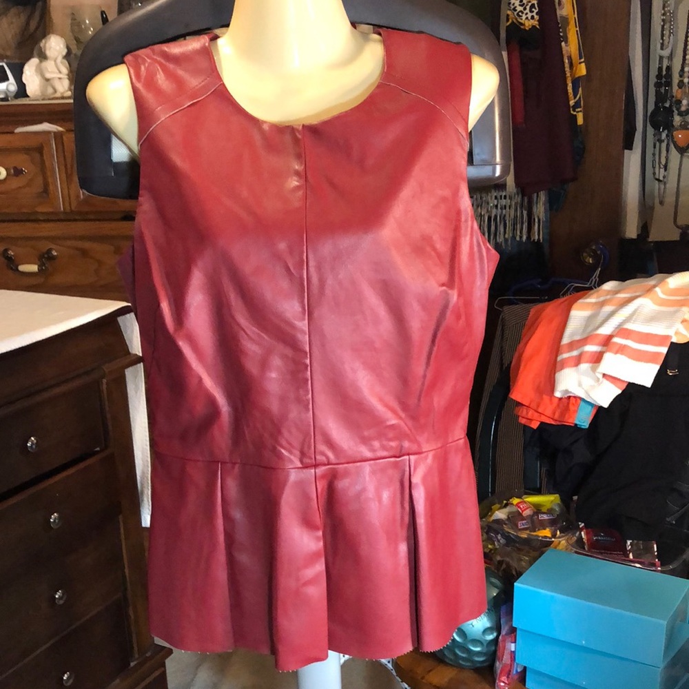 Pleather sleeveless top